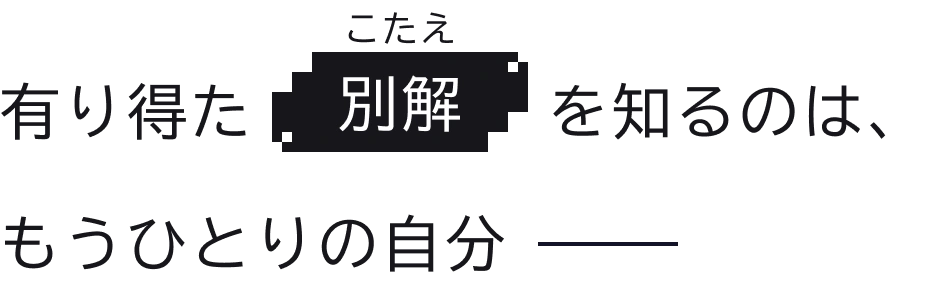 有り得た別解（こたえ）を知るのは、もうひとりの自分――